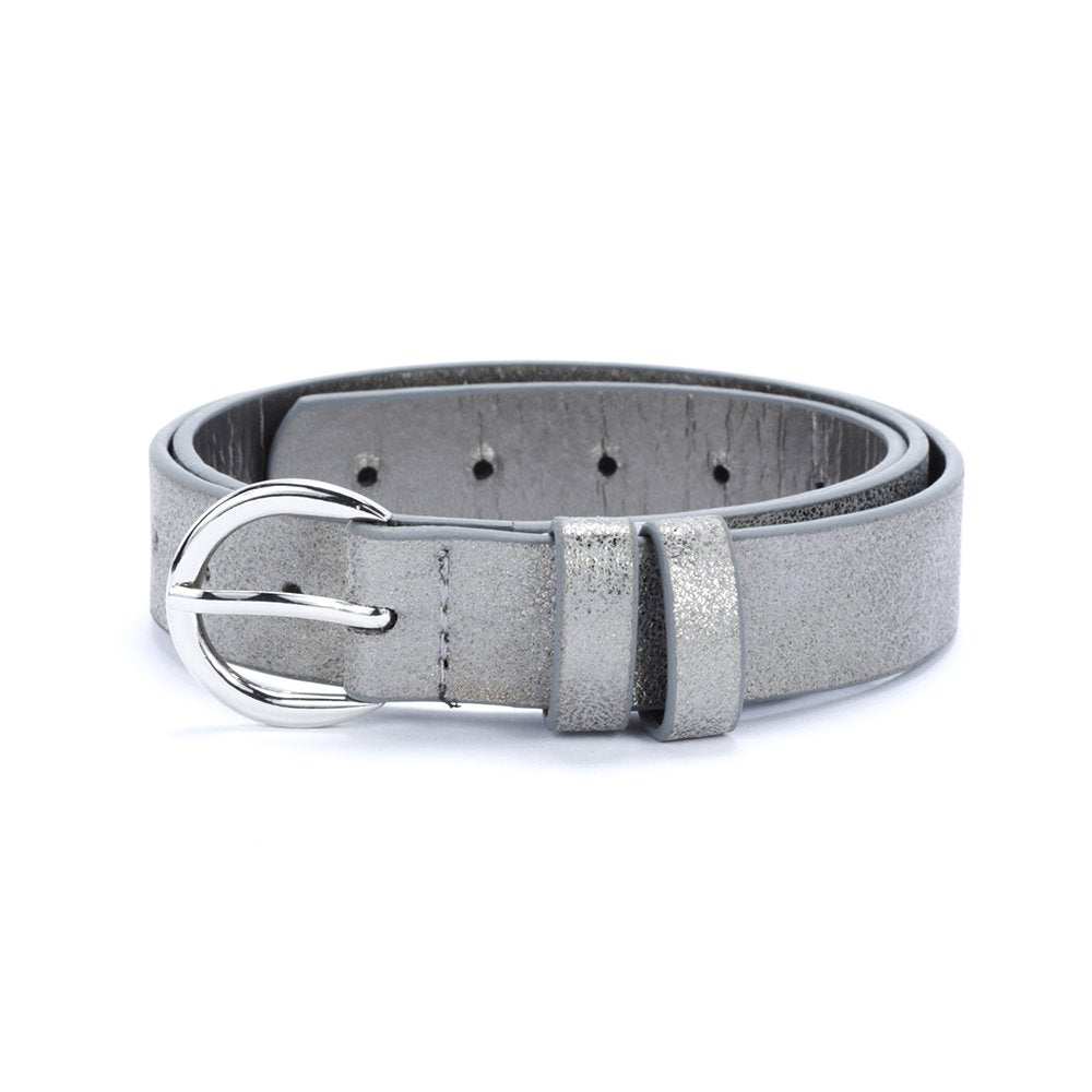 Girls Perforated Metallic Leather Belt (Ages 4 to 14) Stylish, Fun and Practical