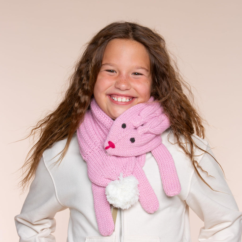 Girls Bunny Rabbit, Critter Knitted Neck Scarf- (Children Age 4/5-12Yr)