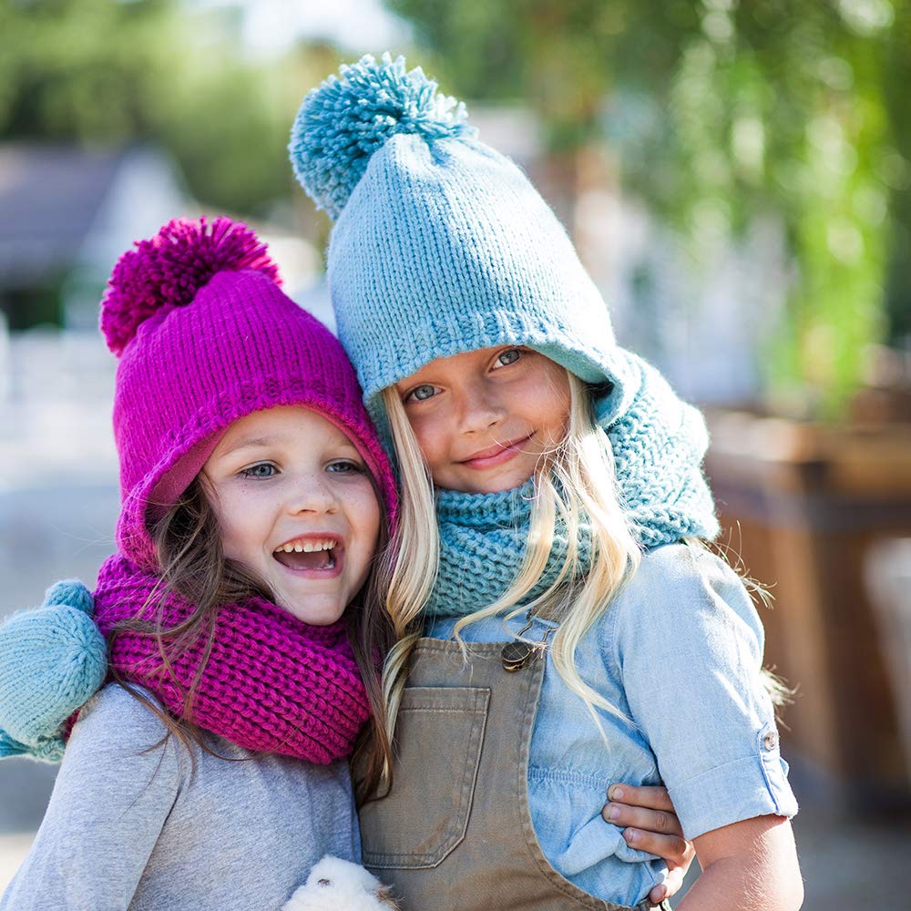 Kids Warm Winter Earflap Knitted Hat (Fleece Lined)