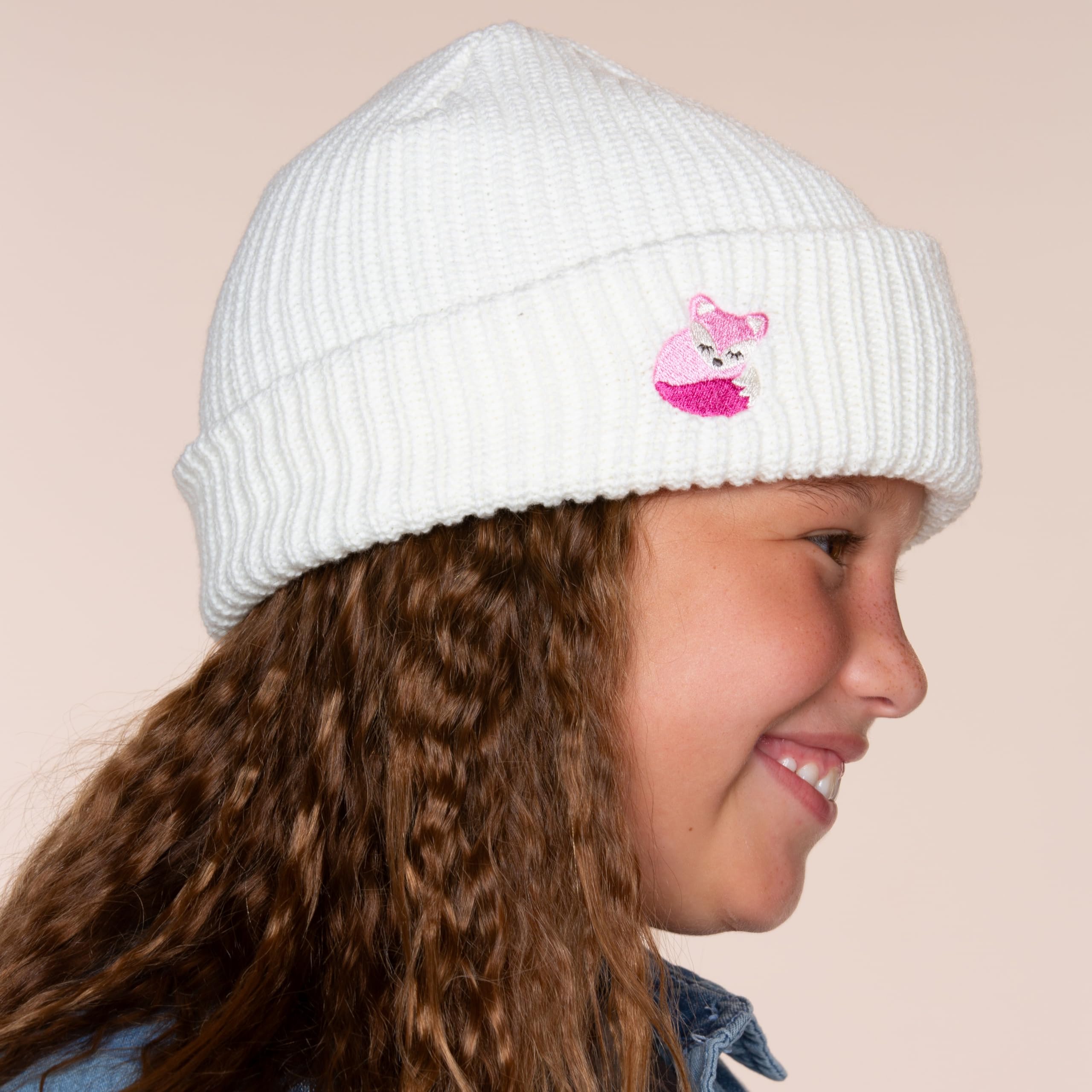 Girls Purple Beanie for Ages 3 to 10 Years, Premium Quality Winter Essential