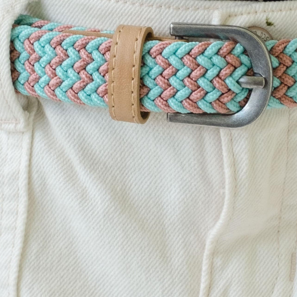 Girls Stretch Cord Braided Leather Belt - Children's Age (4-7 Y) (8-14Y)
