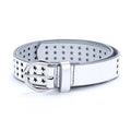 Girls Stars Perforated Metallic Leather Belt - - Stylish Shiny Belt for Girls All Ages