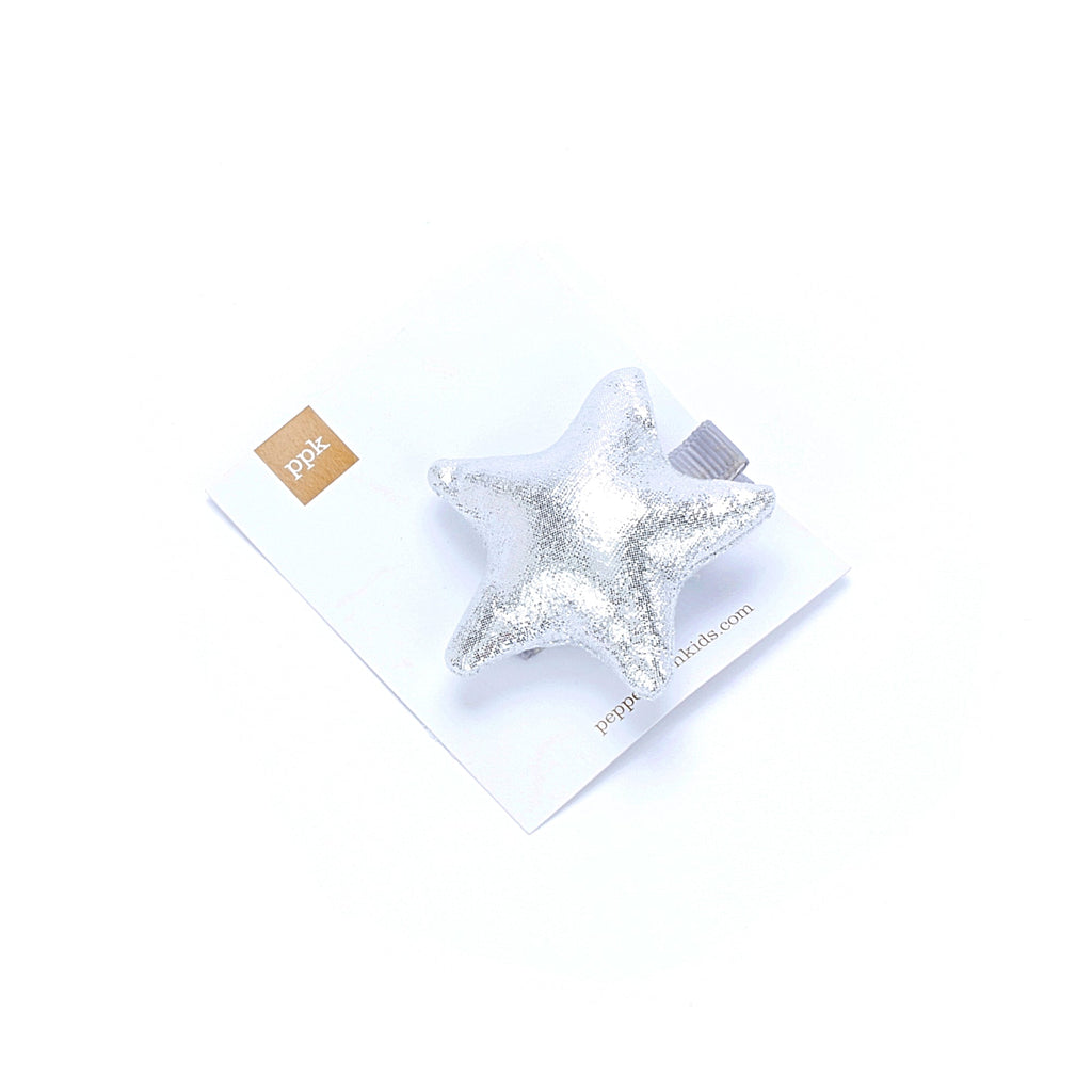 Girls Shiny Metallic Star Shaped Hair Clip - Kids All Ages