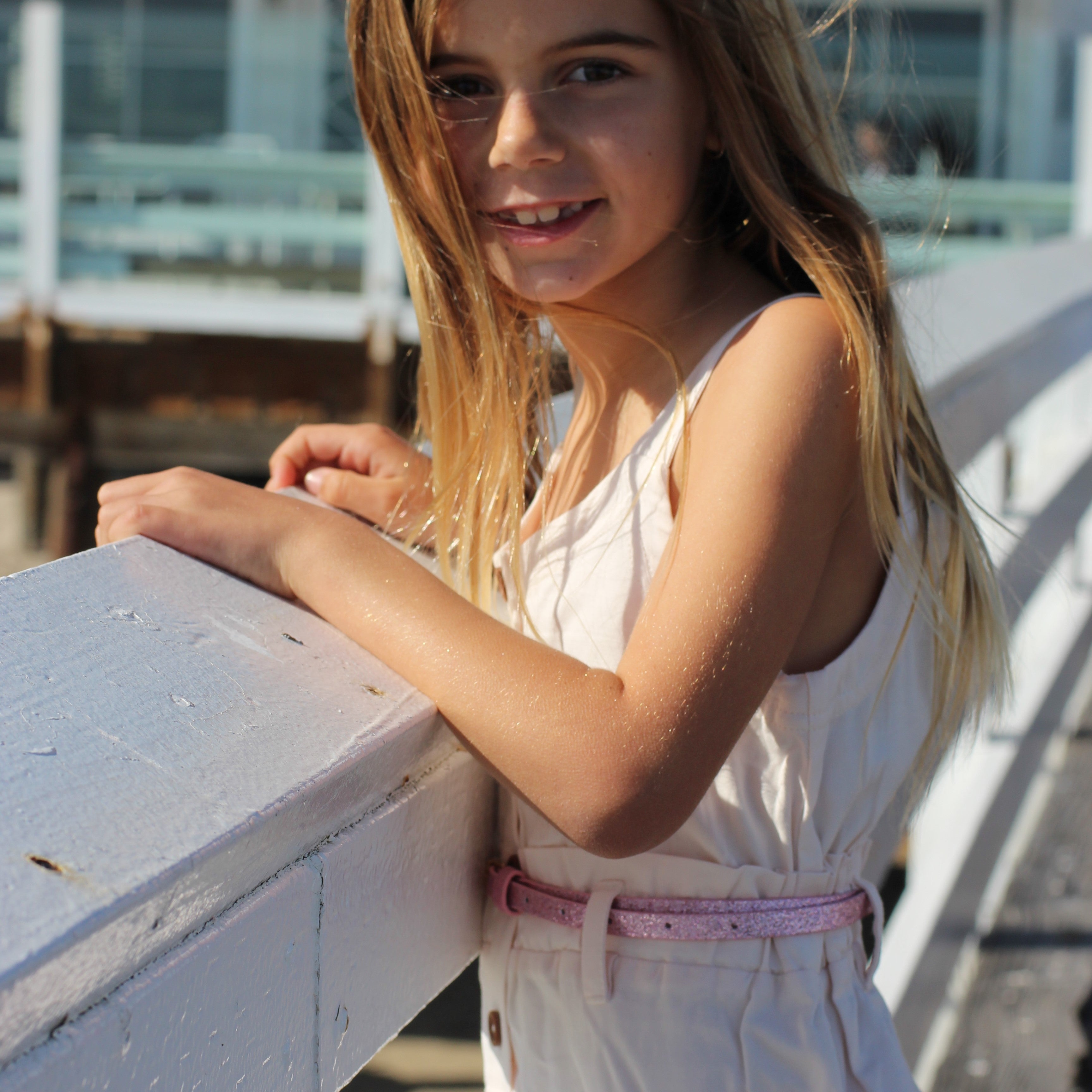 Girls Ultra Skinny Sparkly Glitter Leather Belt- Ages 1-14 Years