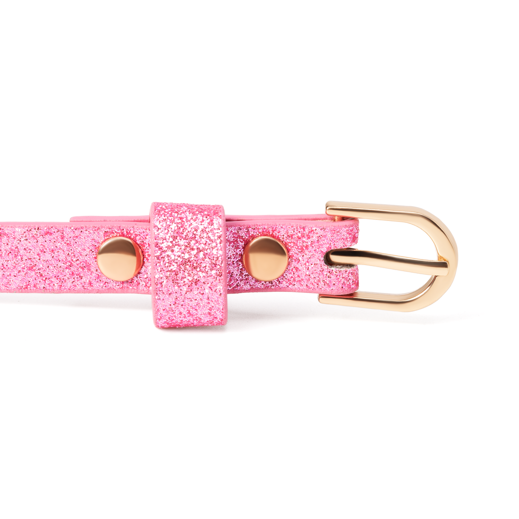 Girls Ultra Skinny Sparkly Glitter Leather Belt- Ages 1-14 Years