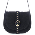 Myra Yellowstone Iron Frontier Suede Leather Bag in Jet Black