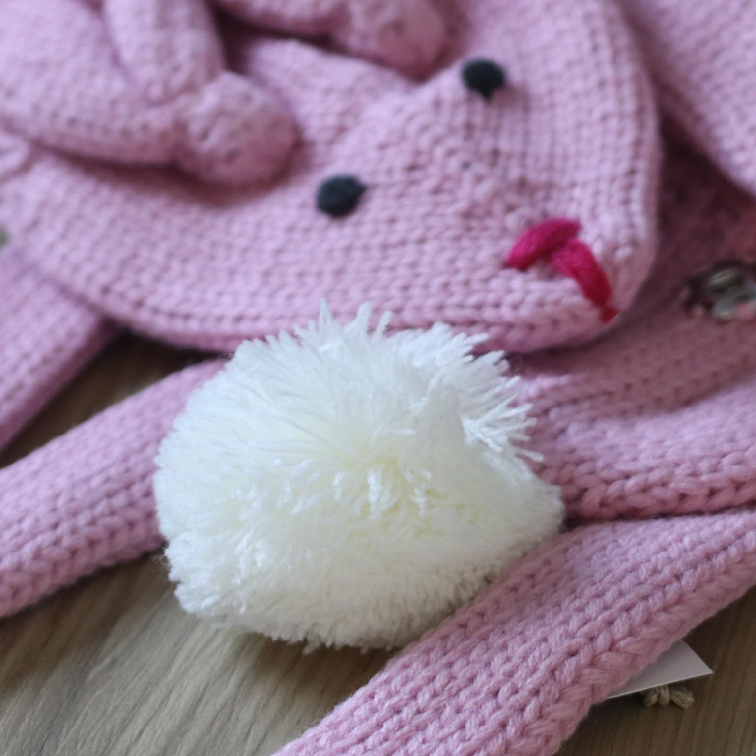 Girls Bunny Rabbit, Critter Knitted Neck Scarf- (Children Age 4/5-12Yr)