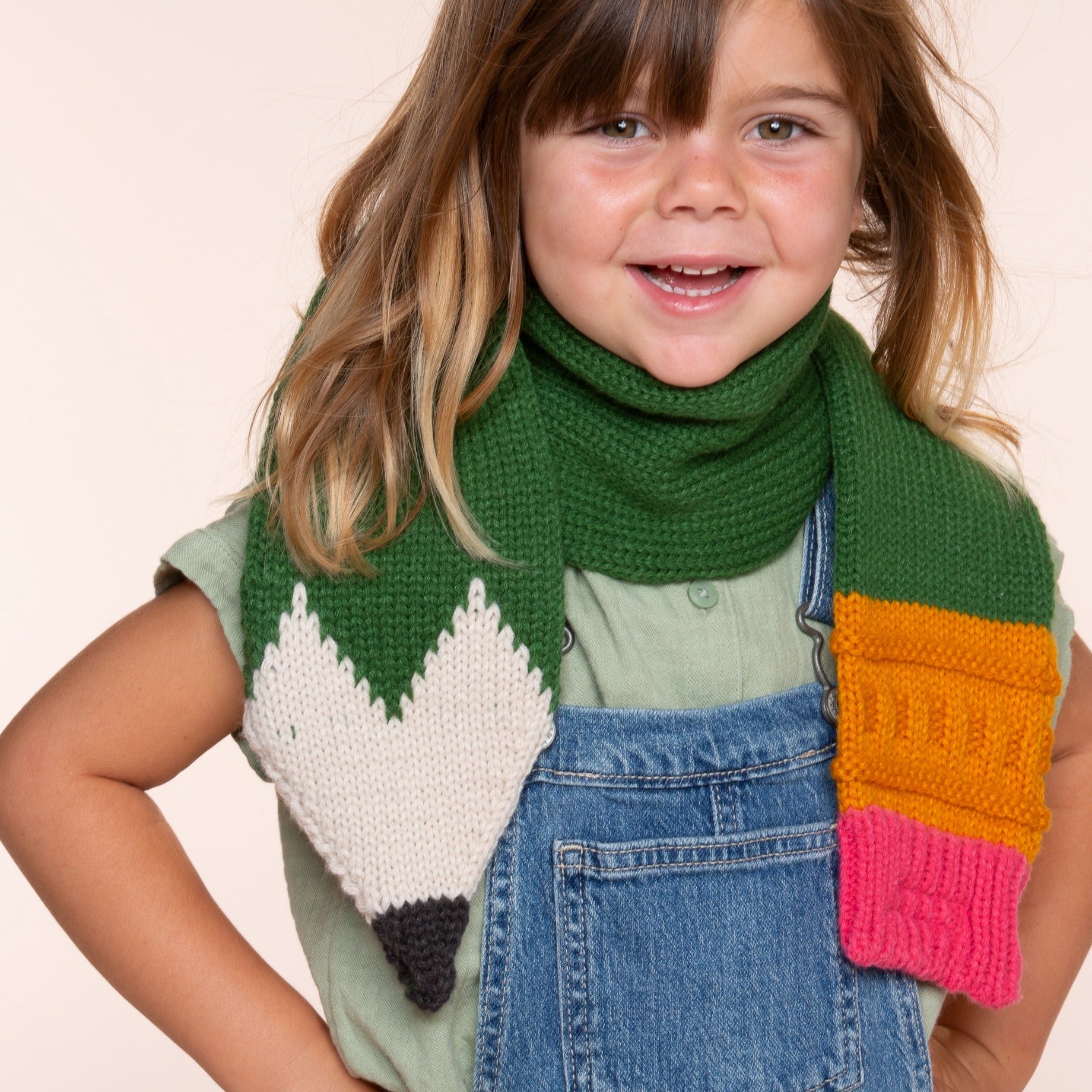 Children's Soft Warm Double -Knit Scarf - Pencil- Shaped (Kids Age 3-8 years, Unisex)